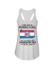 Live In Pennsylvania But Missouri In My DNA Ladies Flowy Tank tile