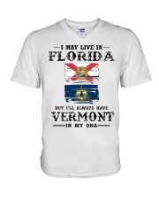 Live Florida Vermont In My DNA V-Neck T-Shirt tile