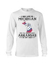 Live In Michigan But Arkansas In My DNA Long Sleeve Tee tile