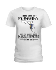 Live In Florida But Massachusetts In My DNA Ladies T-Shirt tile
