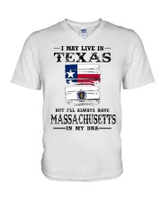 Live Texas Massachusetts In My DNA V-Neck T-Shirt tile