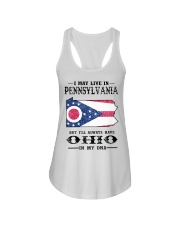 Live In Pennsylvania But Ohio In My DNA Ladies Flowy Tank tile