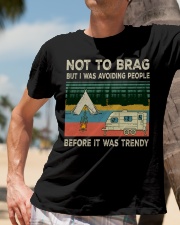 I was avoiding people before it was trendy Classic T-Shirt lifestyle-mens-crewneck-front-11