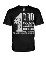 No1-DAD-MY-HERO V-Neck T-Shirt thumbnail