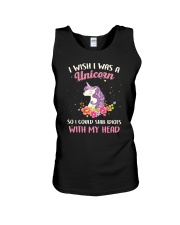 Unicorn With My Head Unisex Tank thumbnail