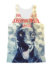 Doberman Pinscher Smile 1506 All-over Unisex Tank front