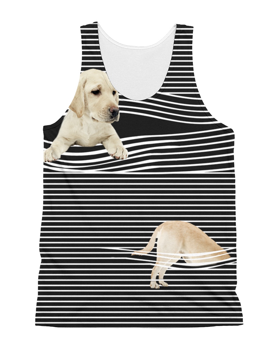 Labrador Retriever Striped All-over Unisex Tank