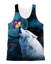 Wolf Moon with Butterfly 1506 All-over Unisex Tank front