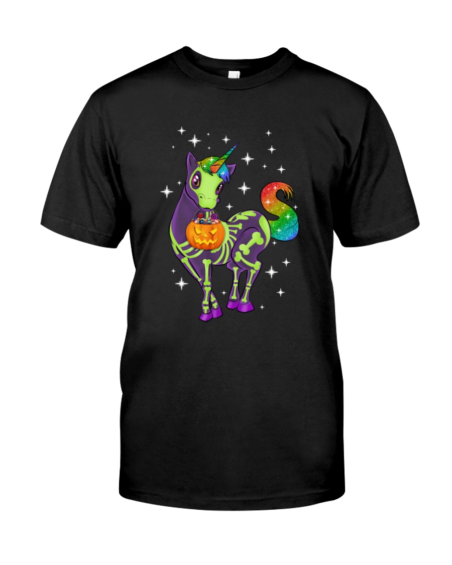 Unicorn Skeleton halloween 0108 Classic T-Shirt