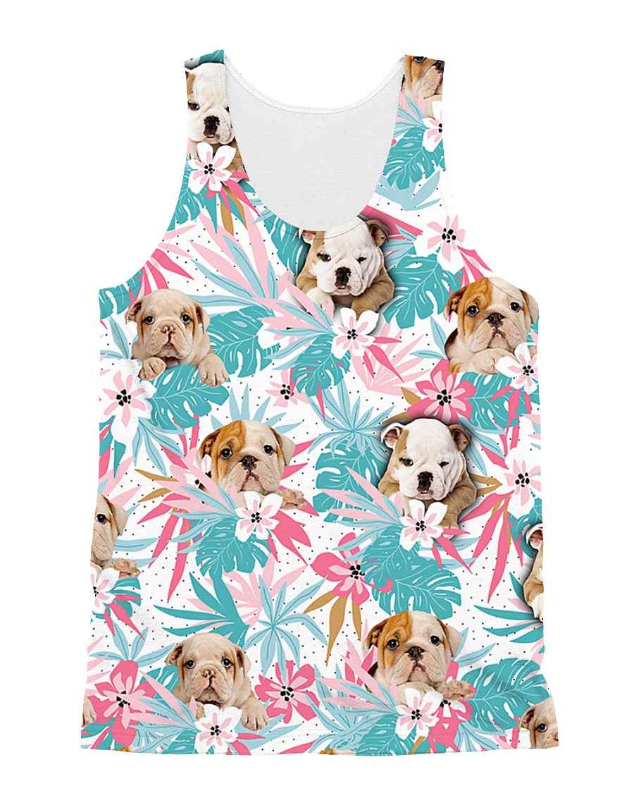 Bulldog Flower 1406 All-over Unisex Tank