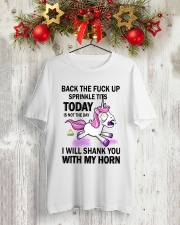 Unicorn I Will Shank You Classic T-Shirt lifestyle-holiday-crewneck-front-2