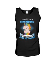 Unicorn nice person Unisex Tank thumbnail