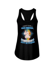 Unicorn nice person Ladies Flowy Tank thumbnail