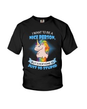 Unicorn nice person Youth T-Shirt thumbnail