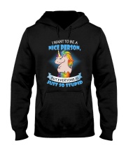 Unicorn nice person Hooded Sweatshirt thumbnail