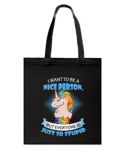 Unicorn nice person Tote Bag thumbnail