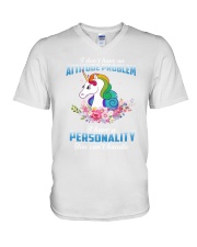 Unicorn - I have personality V-Neck T-Shirt thumbnail