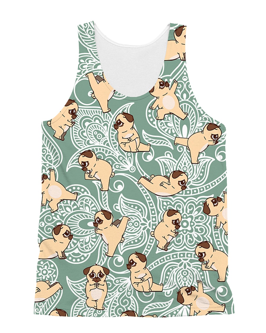 Pug Yoga 1406 All-over Unisex Tank