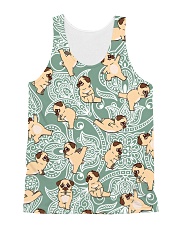 Pug Yoga 1406 All-over Unisex Tank front