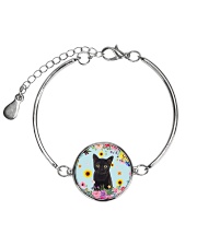 Black Cat Flower 1905 Metallic Circle Bracelet thumbnail