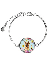 German Shepherd Flowers Metallic Circle Bracelet thumbnail