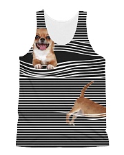 Chihuahua Striped All-over Unisex Tank front
