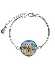 Labrador Retriever Happy Metallic Circle Bracelet front