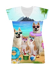 Akita family on the beach 1606D All-over Dress thumbnail