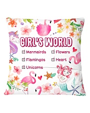 Girl's world Square Pillowcase back