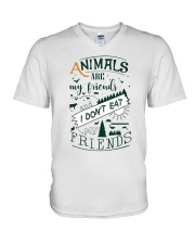 Vegan - Animals are my friends V-Neck T-Shirt thumbnail