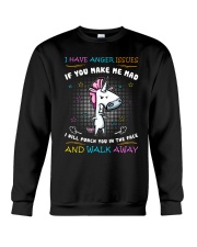 Unicorn I Have Anger Issues Crewneck Sweatshirt thumbnail