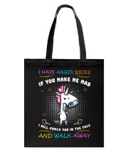 Unicorn I Have Anger Issues Tote Bag thumbnail