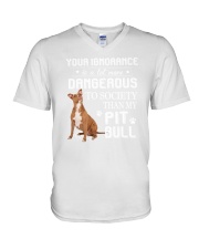 Pit bull - Your ignorance 2006P V-Neck T-Shirt thumbnail