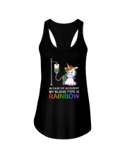 Unicorn rainbow blood 2507 Ladies Flowy Tank thumbnail