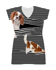 Cavalier King Charles Spaniel Stripped All-over Dress thumbnail