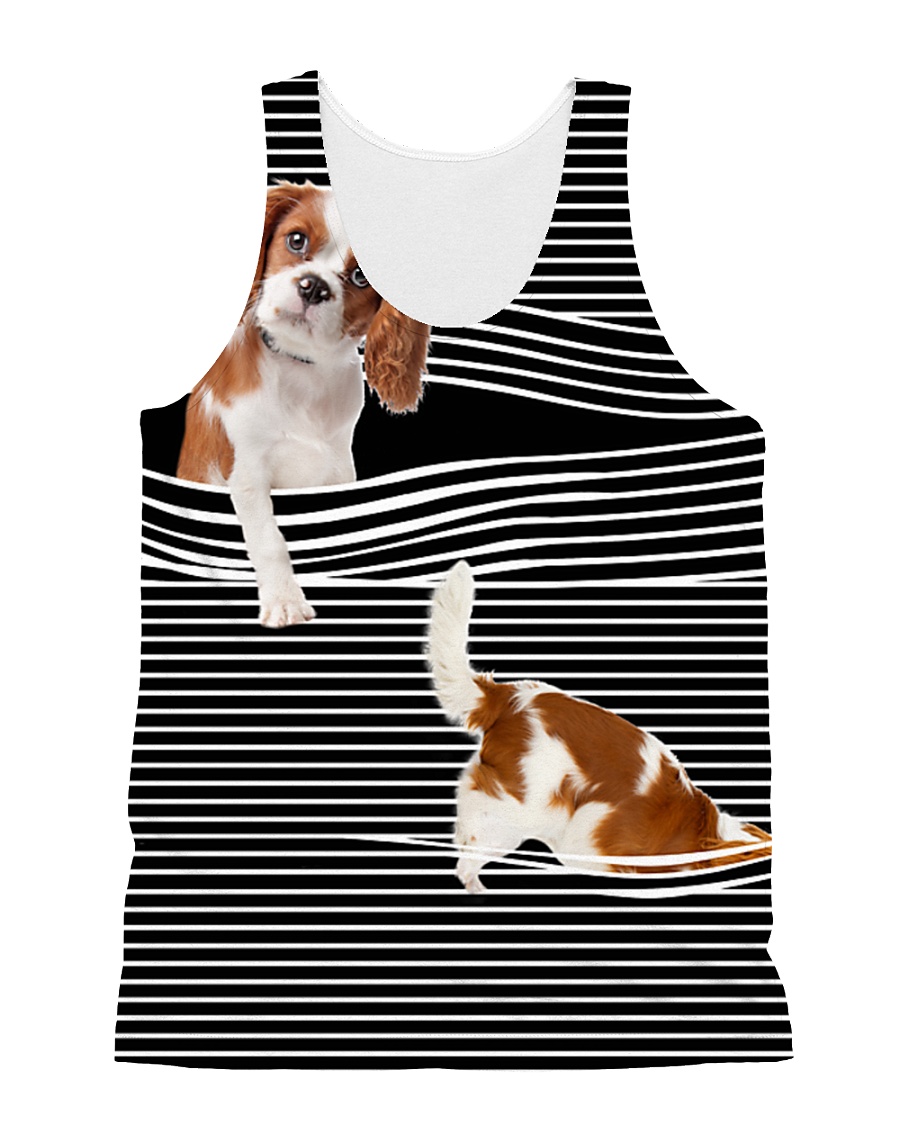 Cavalier King Charles Spaniel Stripped All-over Unisex Tank