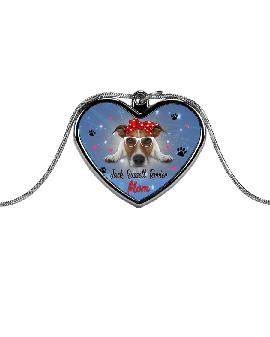 Jack Russell Terrier mom 2106P Metallic Heart Necklace