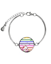 Unicorn draws rainbow Metallic Circle Bracelet thumbnail