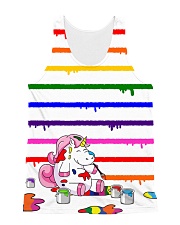Unicorn draws rainbow All-over Unisex Tank front