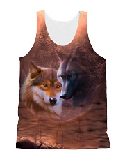 Wolf Couple All-over Unisex Tank front