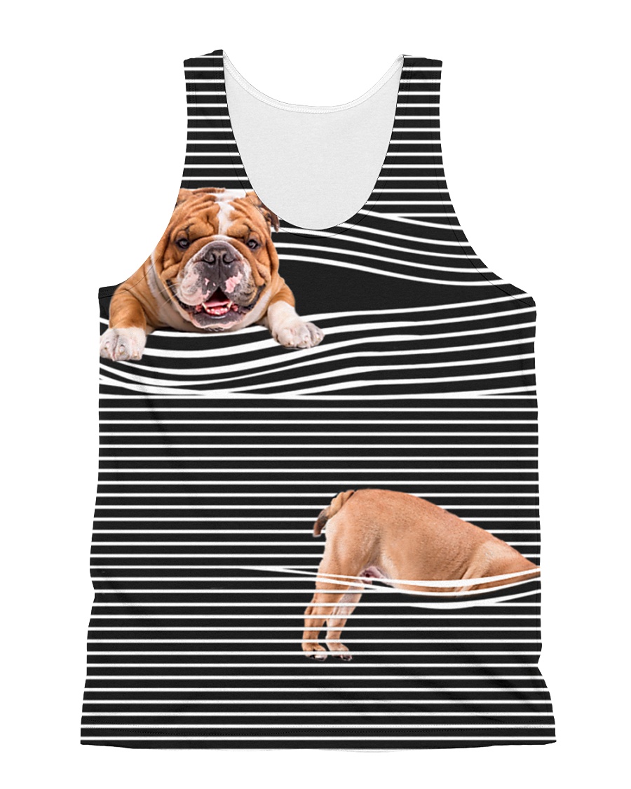 Bulldog Striped All-over Unisex Tank