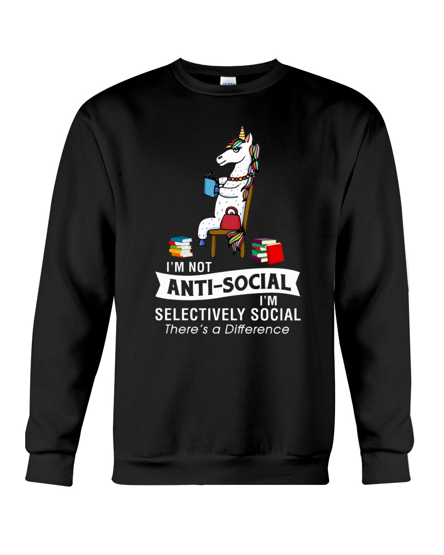 Unicorn anti social 1611 Crewneck Sweatshirt