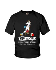 Unicorn anti social 1611 Youth T-Shirt thumbnail