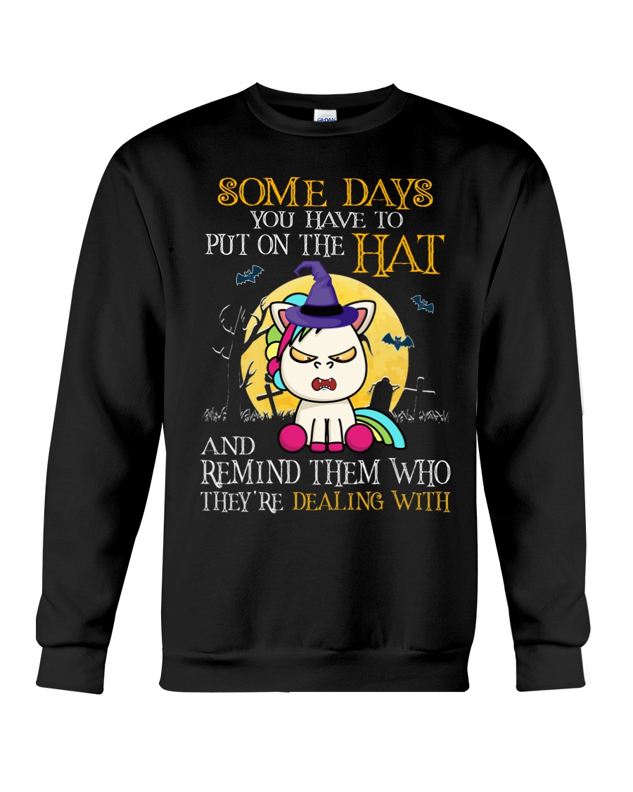 Unicorn Put On The Hat Crewneck Sweatshirt