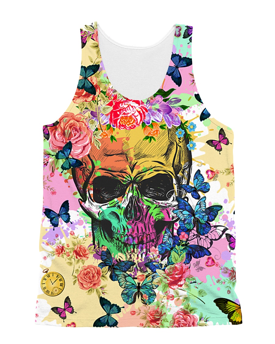 Skull Flowers 2806 All-over Unisex Tank