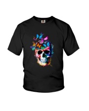 Skull Color Butterfly Youth T-Shirt thumbnail