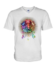 Rainbow butterfly dream catcher V-Neck T-Shirt thumbnail