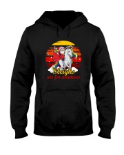 Santa And Unicorn Hooded Sweatshirt thumbnail