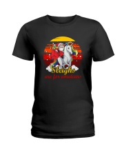 Santa And Unicorn Ladies T-Shirt thumbnail