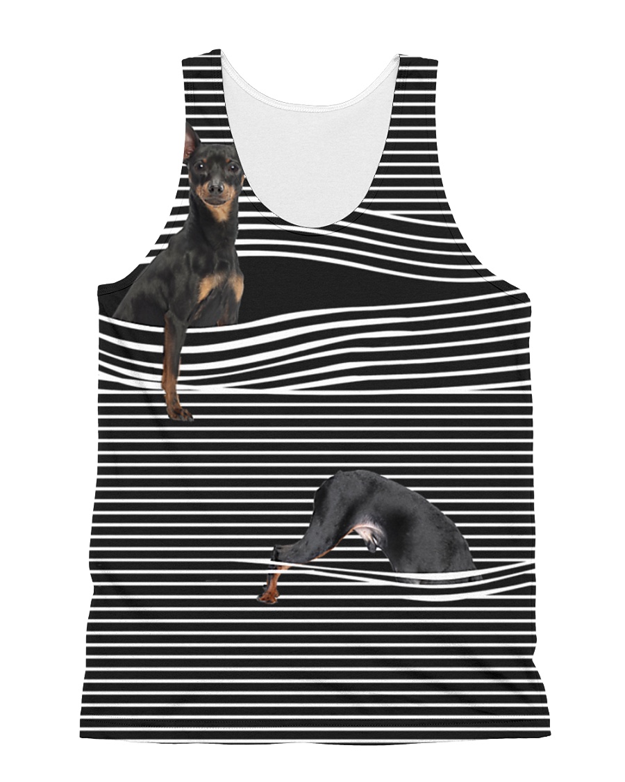 Miniature Pinscher stripped All-over Unisex Tank